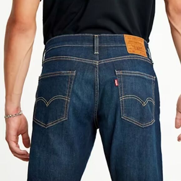 New Levi's Flex Premium 502 Taper Dark Wash Denim Jeans Big & Tall 44 x 32 - Picture 5 of 10